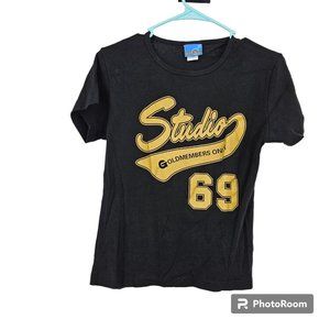 Vintage Austin Powers T-Shirt Black y2k Studio 69 Goldmembers Graphic Tee Size M